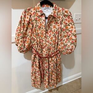 NWT Olivaceous Floral Dress with Puff Sleeves